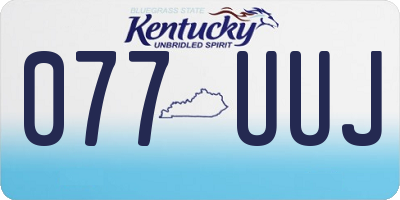 KY license plate 077UUJ