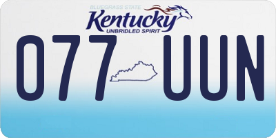 KY license plate 077UUN