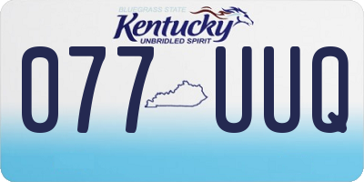 KY license plate 077UUQ