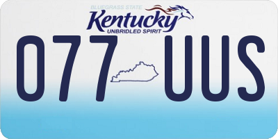 KY license plate 077UUS