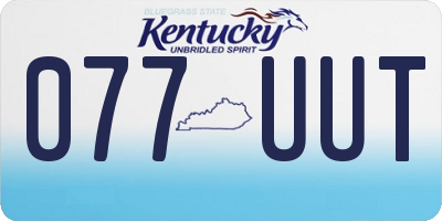 KY license plate 077UUT