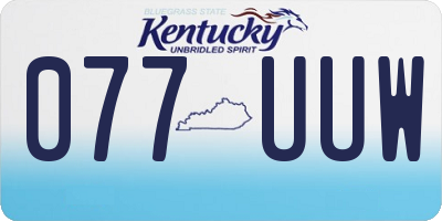 KY license plate 077UUW