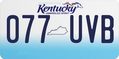 KY license plate 077UVB