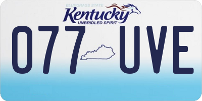 KY license plate 077UVE