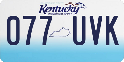 KY license plate 077UVK