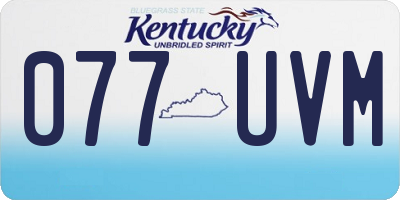 KY license plate 077UVM