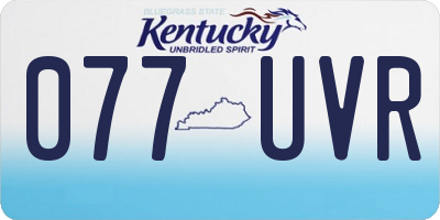 KY license plate 077UVR