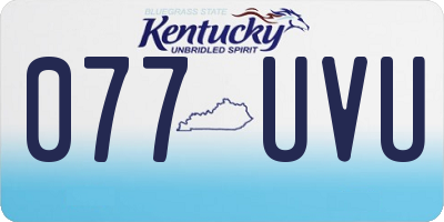 KY license plate 077UVU