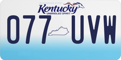 KY license plate 077UVW