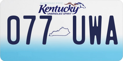 KY license plate 077UWA