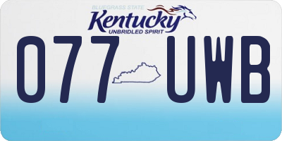 KY license plate 077UWB
