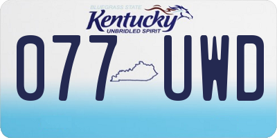 KY license plate 077UWD