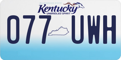 KY license plate 077UWH