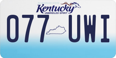 KY license plate 077UWI