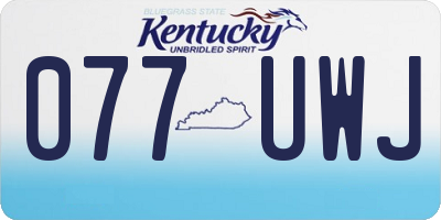 KY license plate 077UWJ