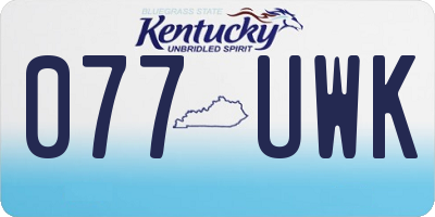 KY license plate 077UWK