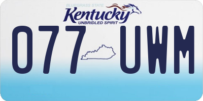 KY license plate 077UWM