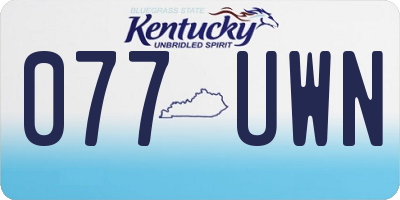 KY license plate 077UWN