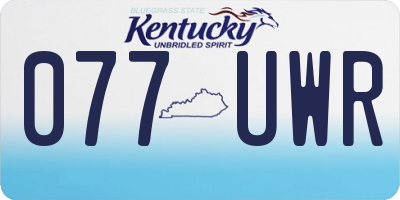 KY license plate 077UWR