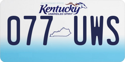 KY license plate 077UWS