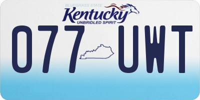KY license plate 077UWT