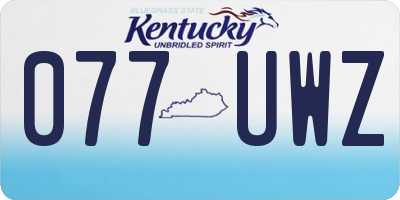 KY license plate 077UWZ
