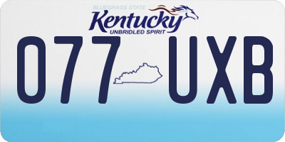 KY license plate 077UXB