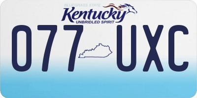 KY license plate 077UXC
