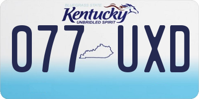 KY license plate 077UXD