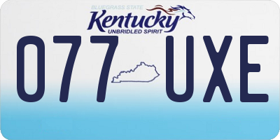 KY license plate 077UXE