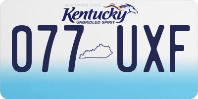 KY license plate 077UXF