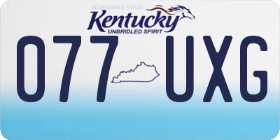 KY license plate 077UXG