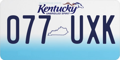KY license plate 077UXK