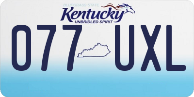 KY license plate 077UXL