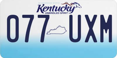 KY license plate 077UXM