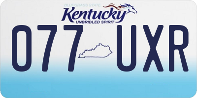 KY license plate 077UXR