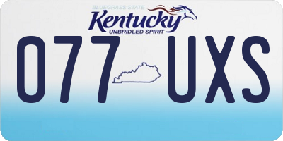 KY license plate 077UXS
