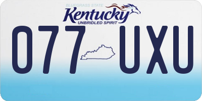 KY license plate 077UXU