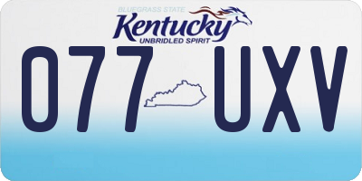 KY license plate 077UXV