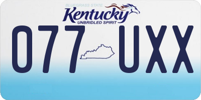 KY license plate 077UXX