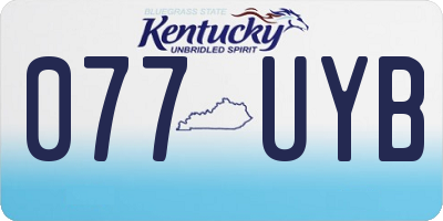 KY license plate 077UYB