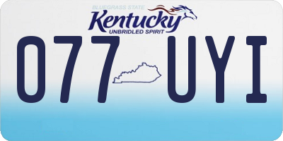 KY license plate 077UYI