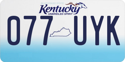 KY license plate 077UYK