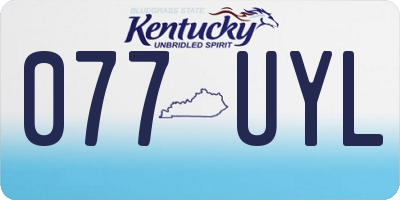 KY license plate 077UYL