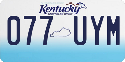 KY license plate 077UYM