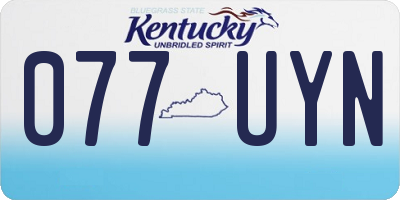KY license plate 077UYN