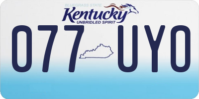 KY license plate 077UYO