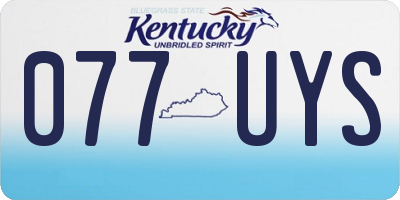 KY license plate 077UYS