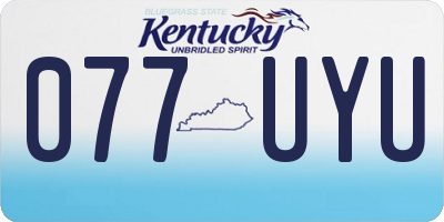 KY license plate 077UYU