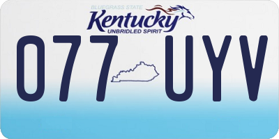 KY license plate 077UYV